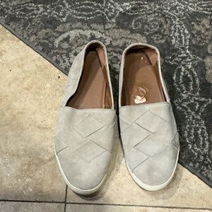 Frye Gray Suede Woven LIZ Flat Slip-On Shoes